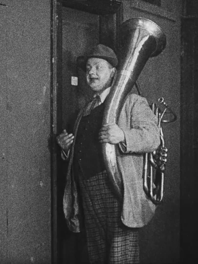 The Trumpeter and the Author backdrop