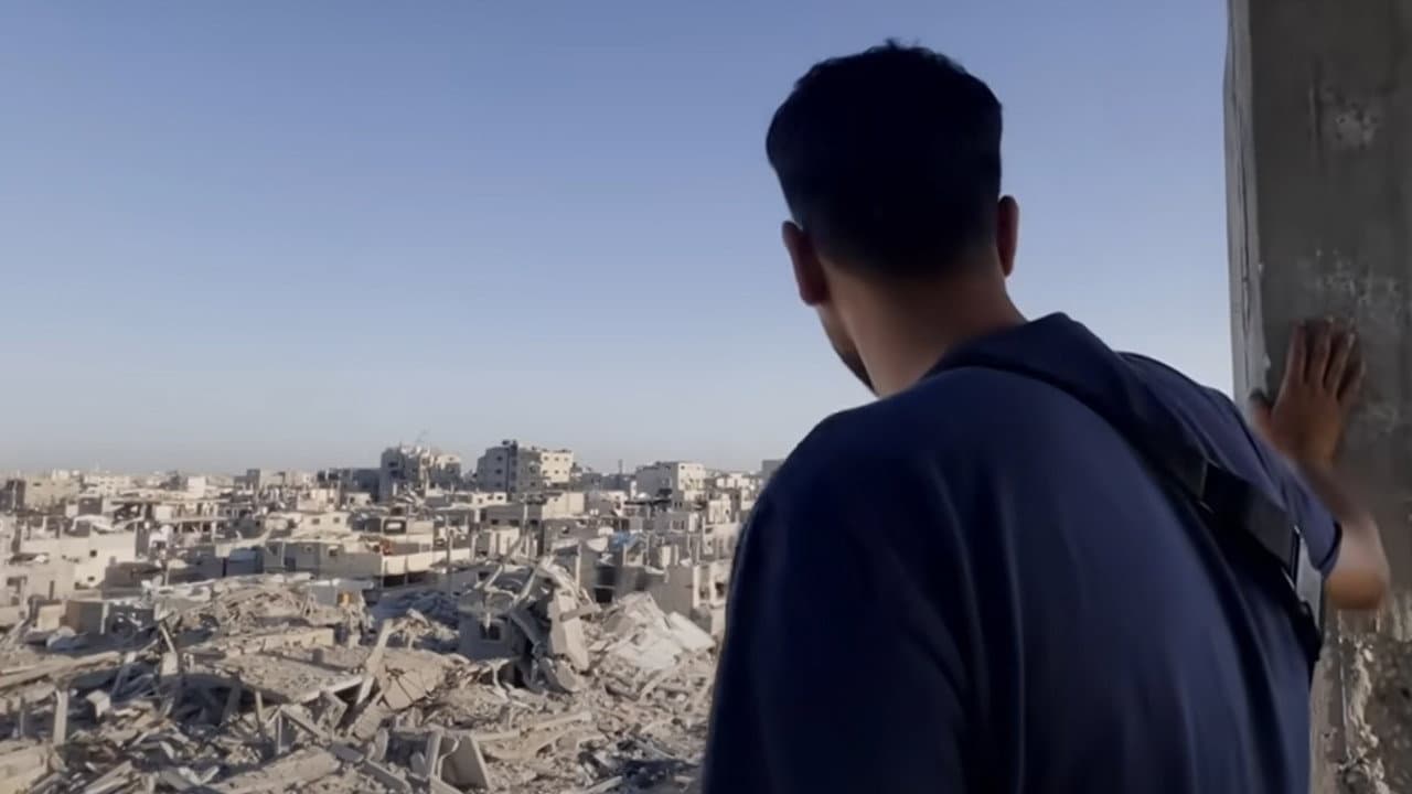 A Year of War: Israelis and Palestinians backdrop