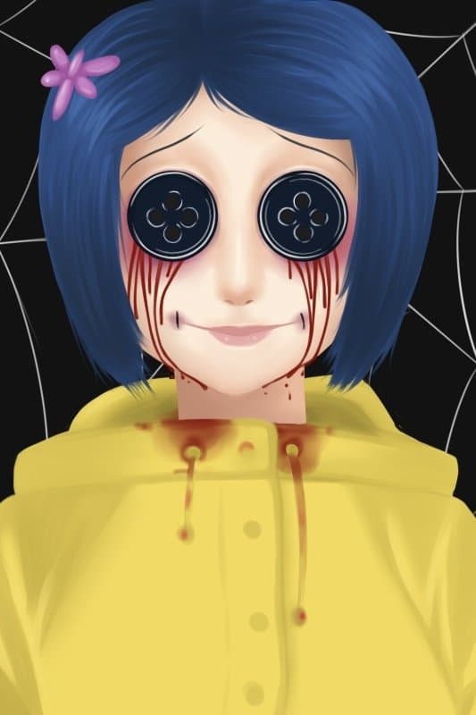 Coraline: Creepy Coraline backdrop