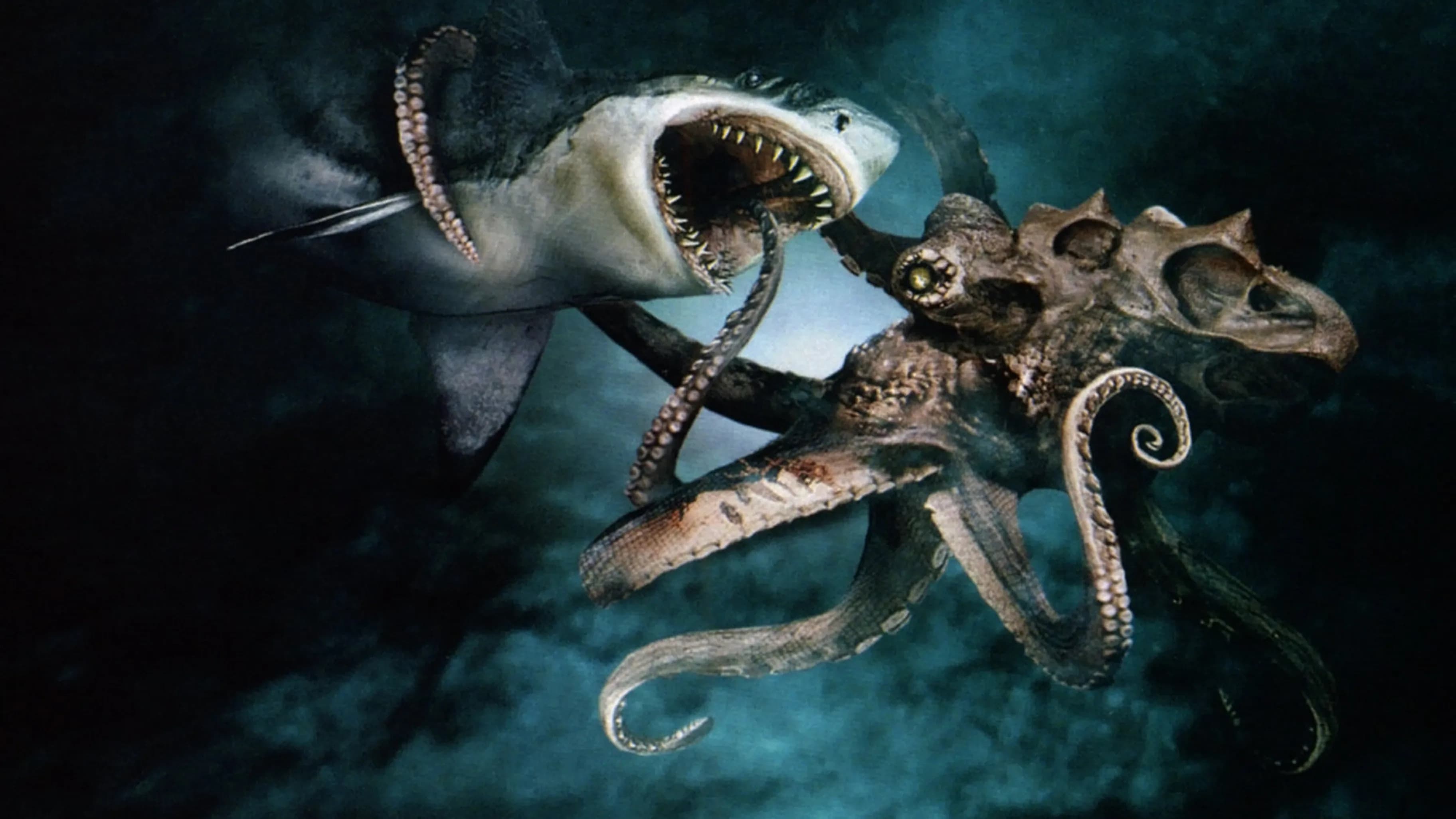 Mega Shark vs. Giant Octopus backdrop