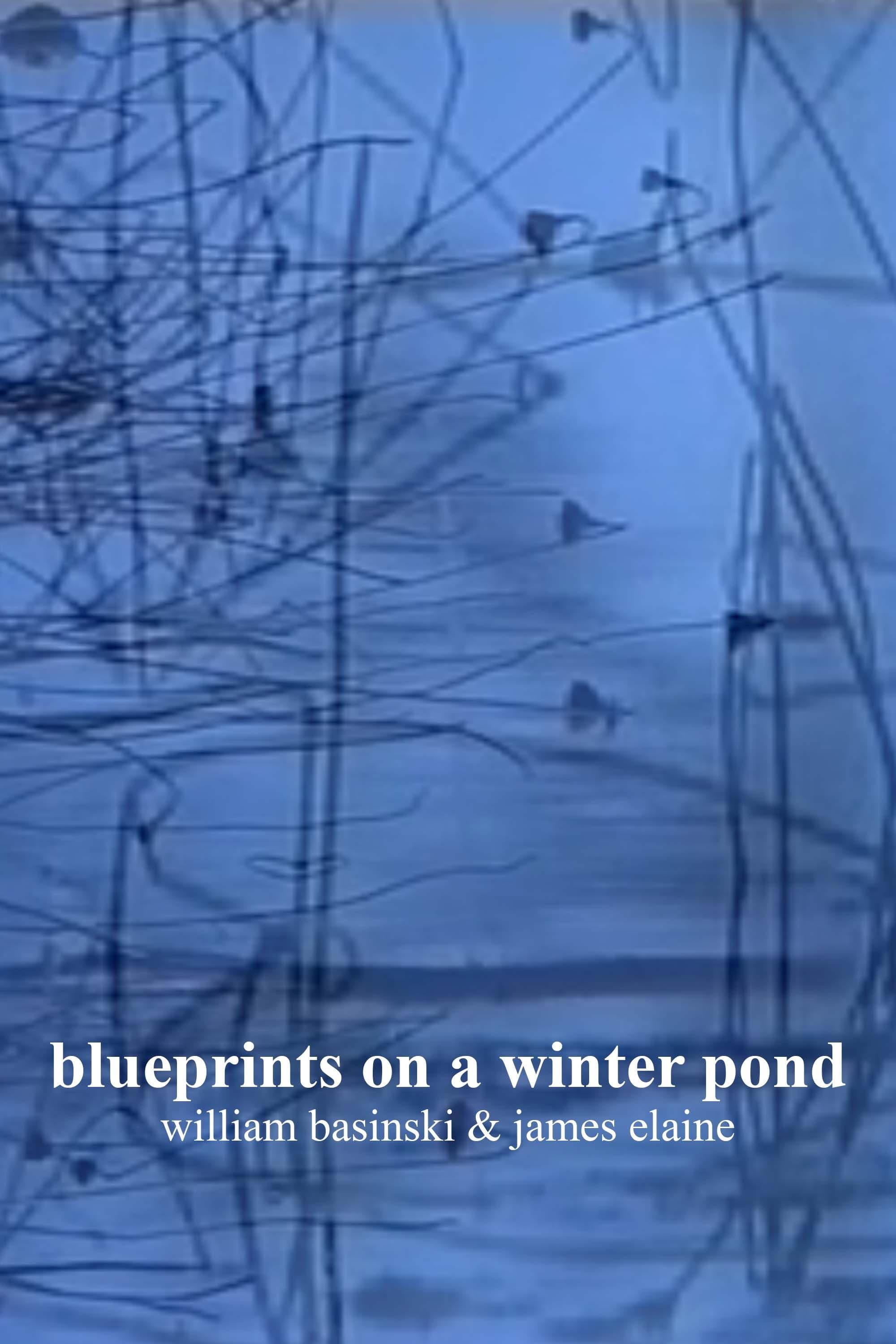 blueprints on a winter pond backdrop