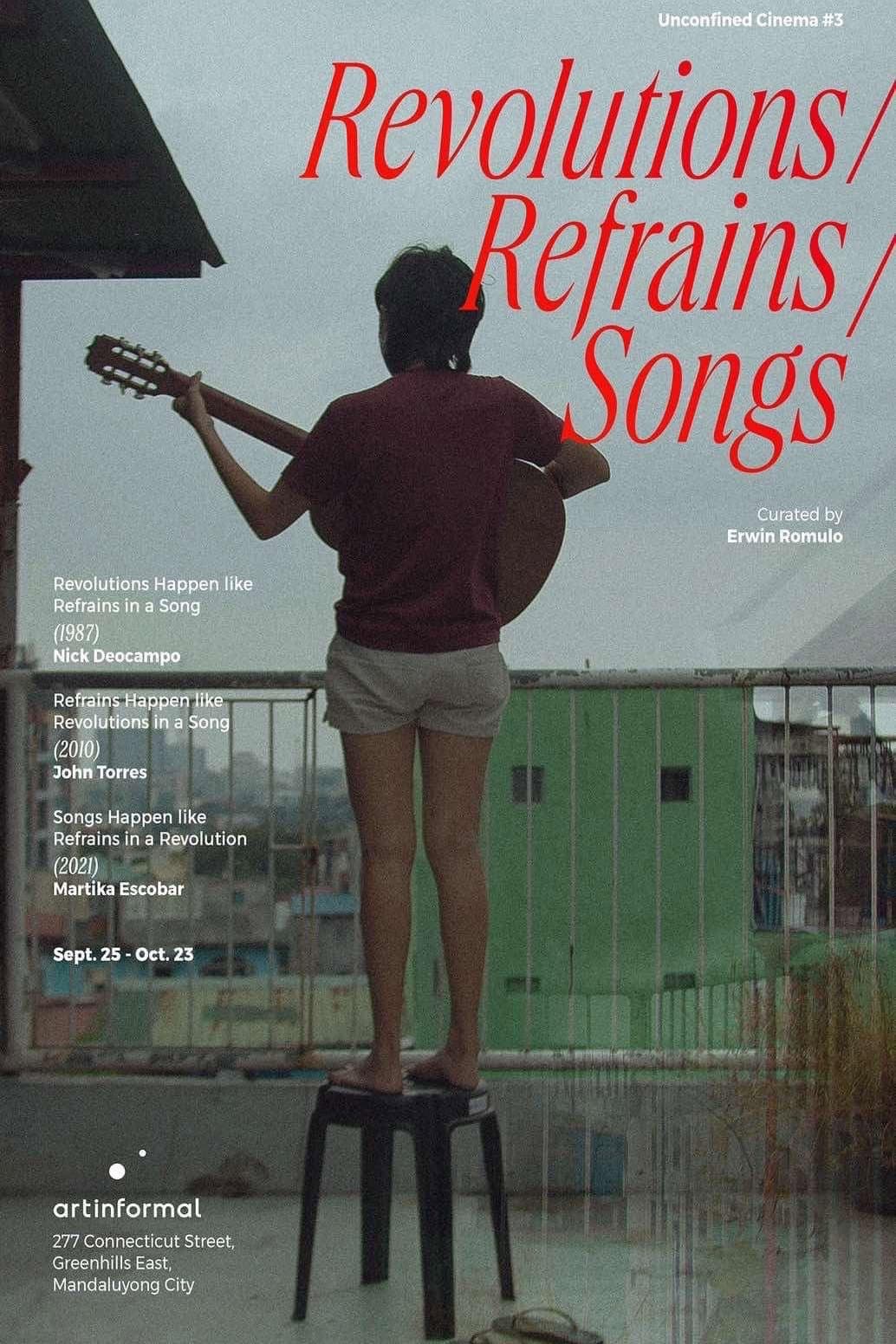 Songs Happen Like Refrains in a Revolution backdrop
