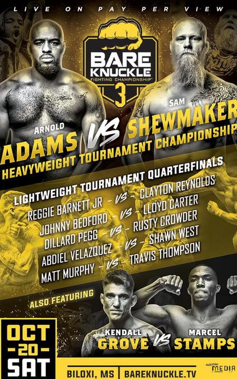 Bare Knuckle Fighting Championship 3 backdrop