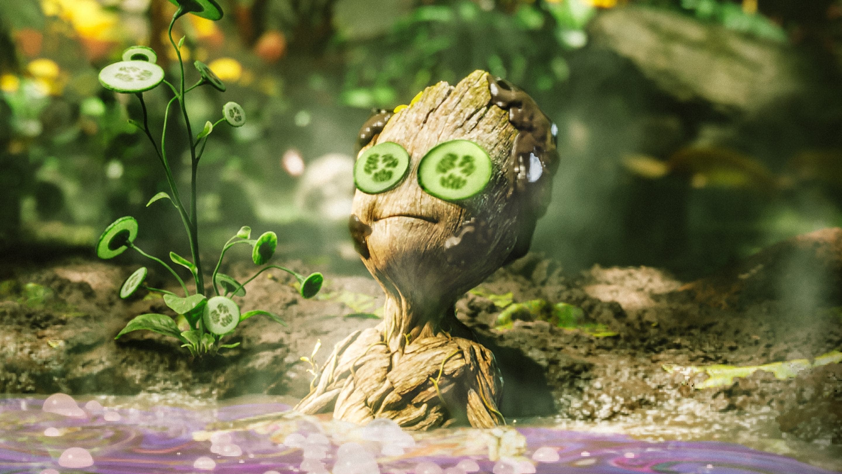 Groot Takes a Bath backdrop