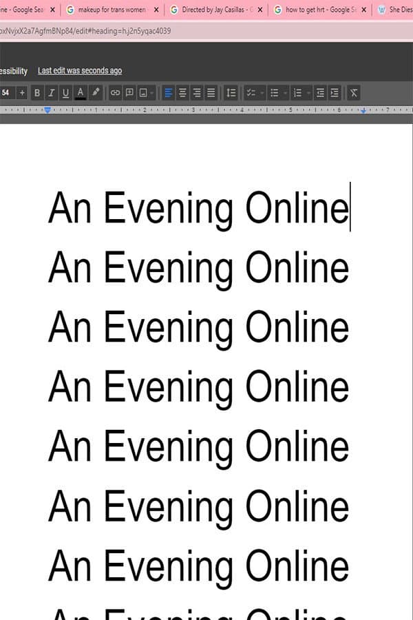 An Evening Online backdrop