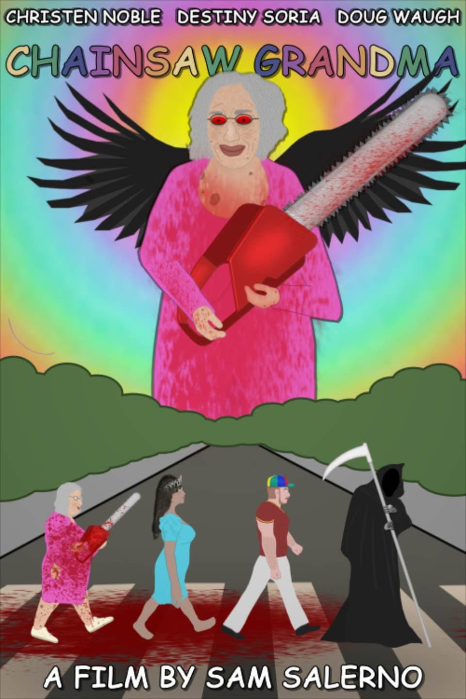Chainsaw Grandma backdrop