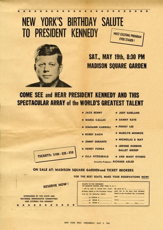 President Kennedy's Birthday Salute backdrop