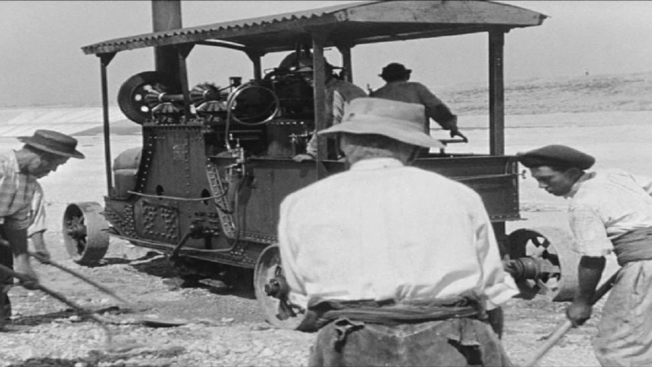 Lyon, travaux au canal de Jonage: Machine à damer backdrop