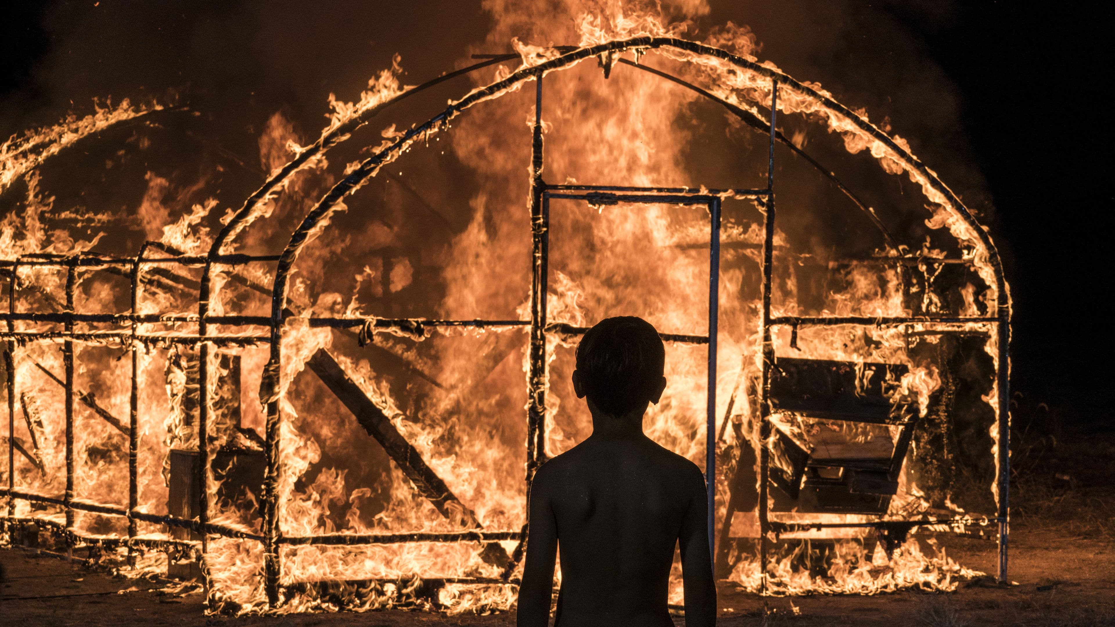 Burning backdrop