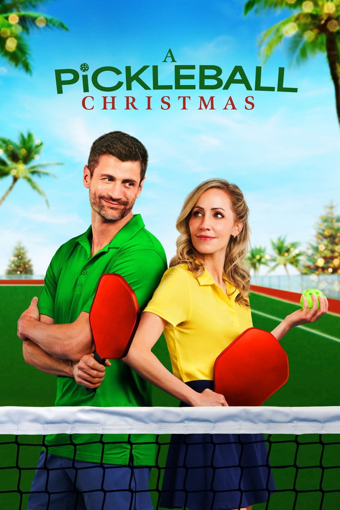 A Pickleball Christmas backdrop
