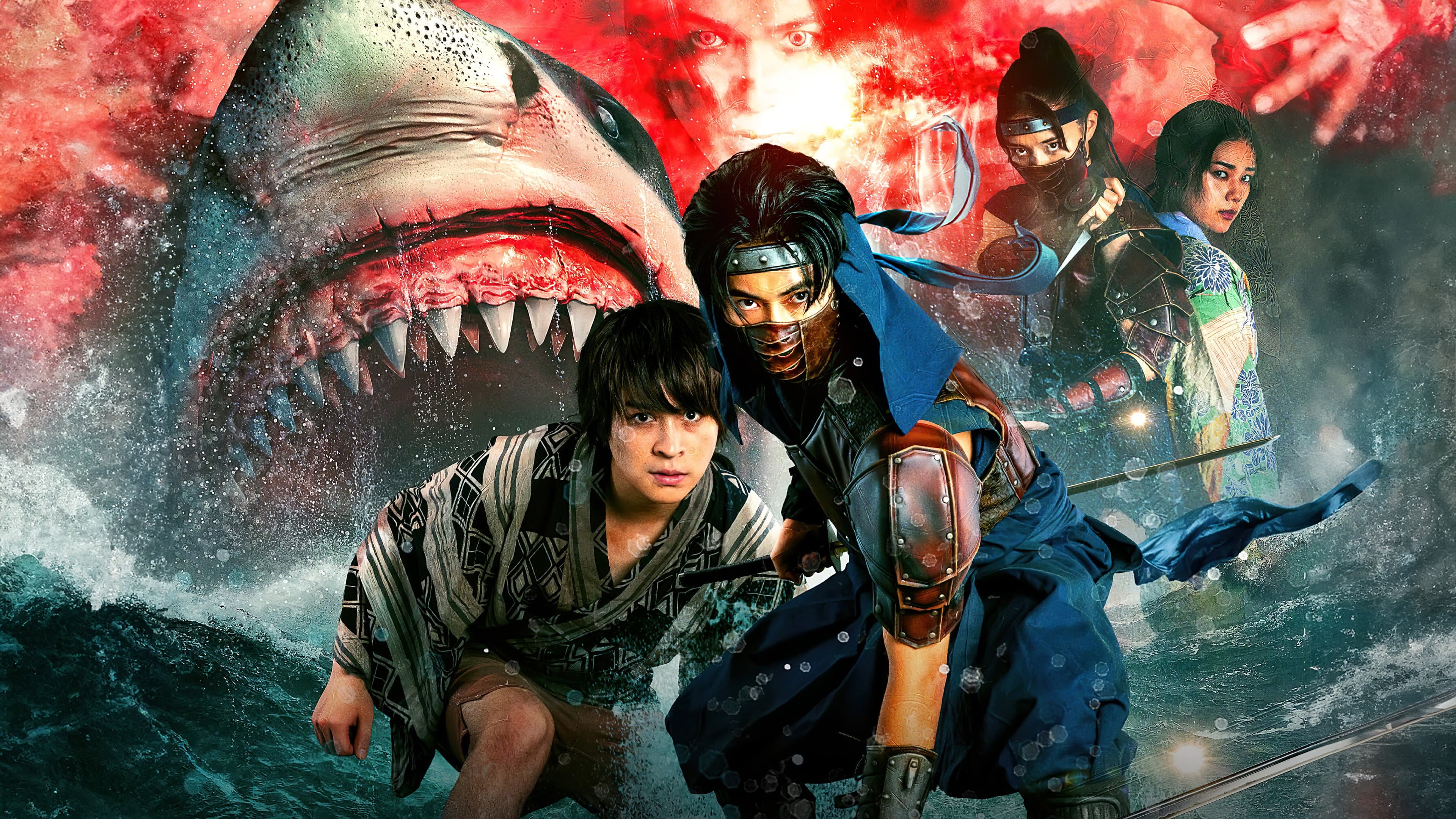 Ninja vs Shark backdrop