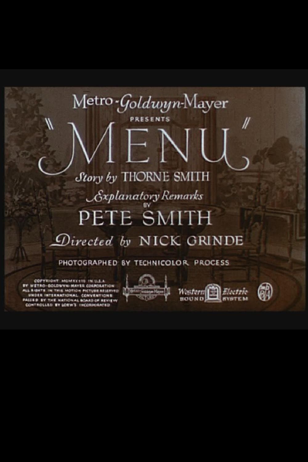 Menu backdrop