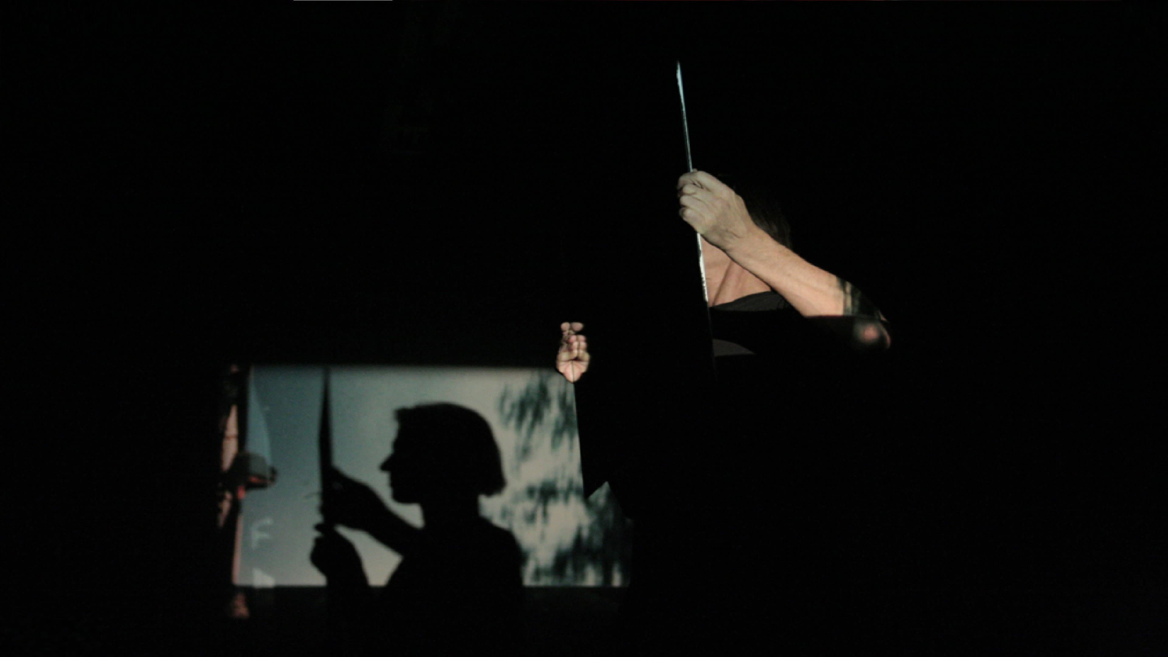 Man with Mirror backdrop