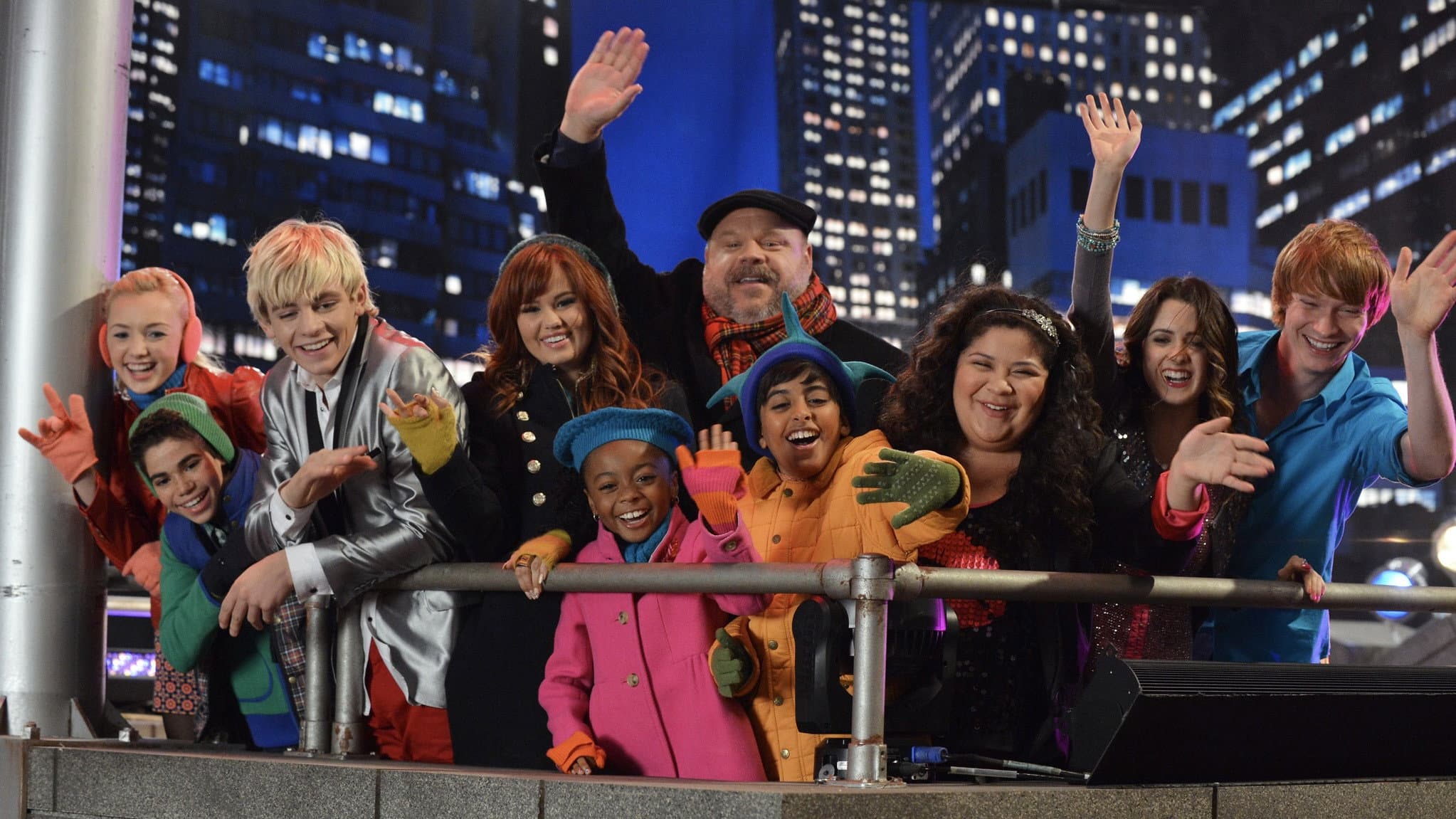 Austin & Jessie & Ally All Star New Year backdrop