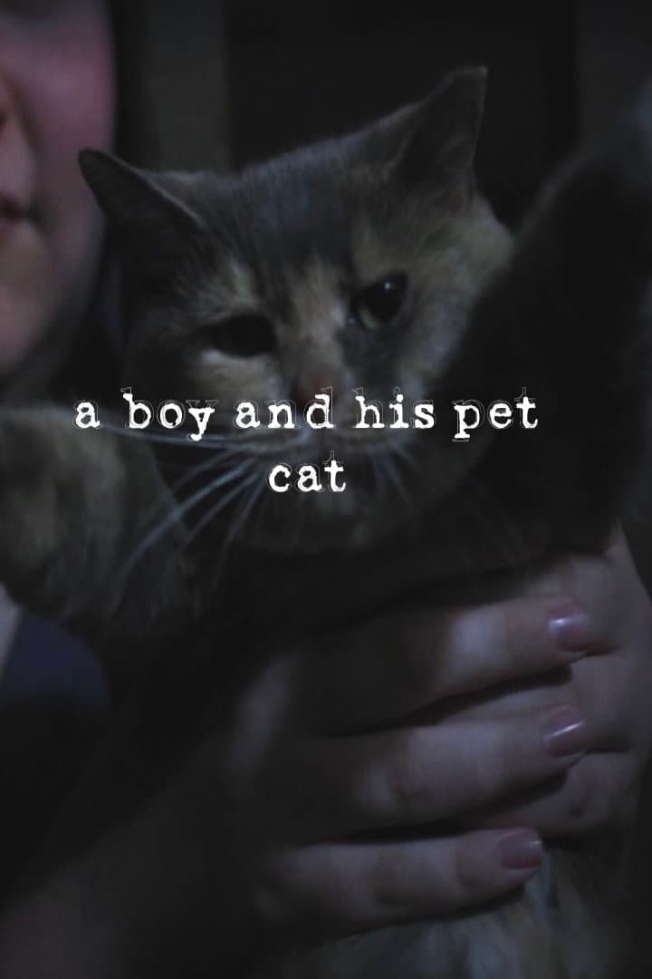 a boy and his pet cat backdrop