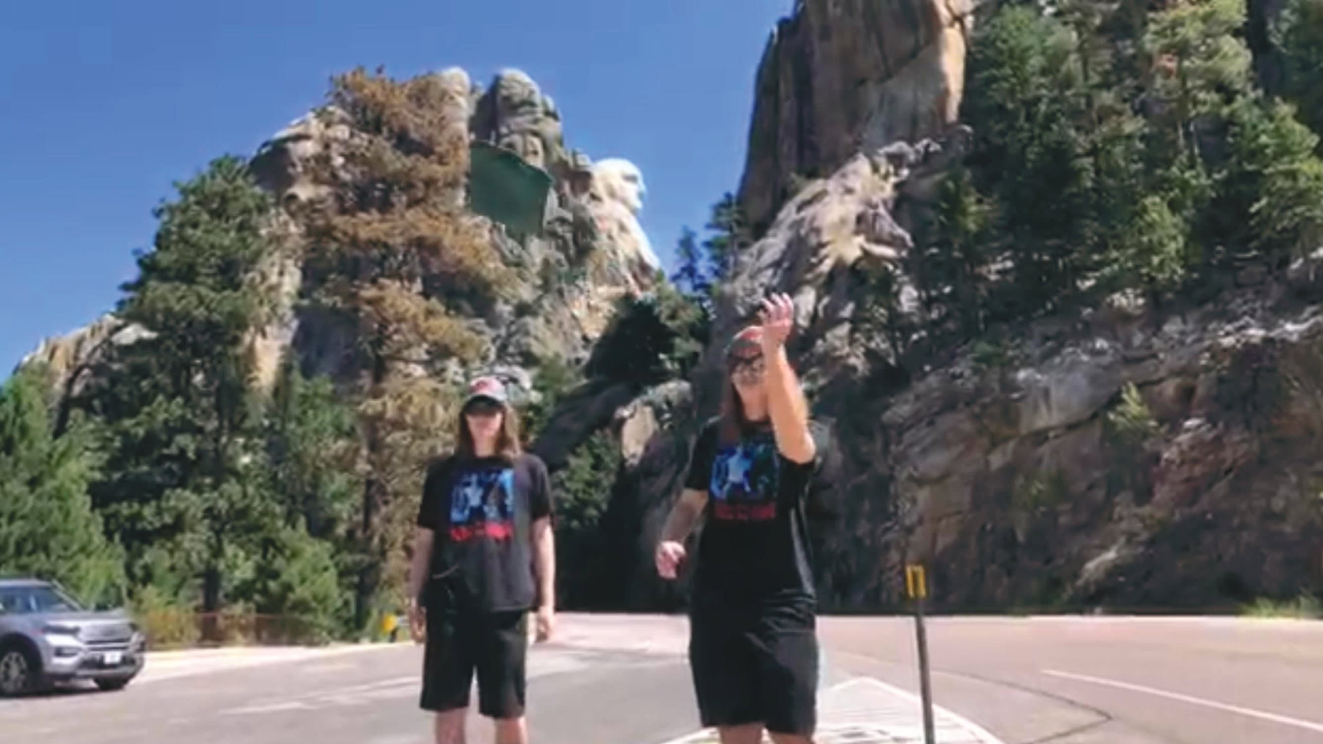 The Mountains of Rushmore backdrop